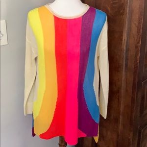 M Colorful high/low lightweight sweater